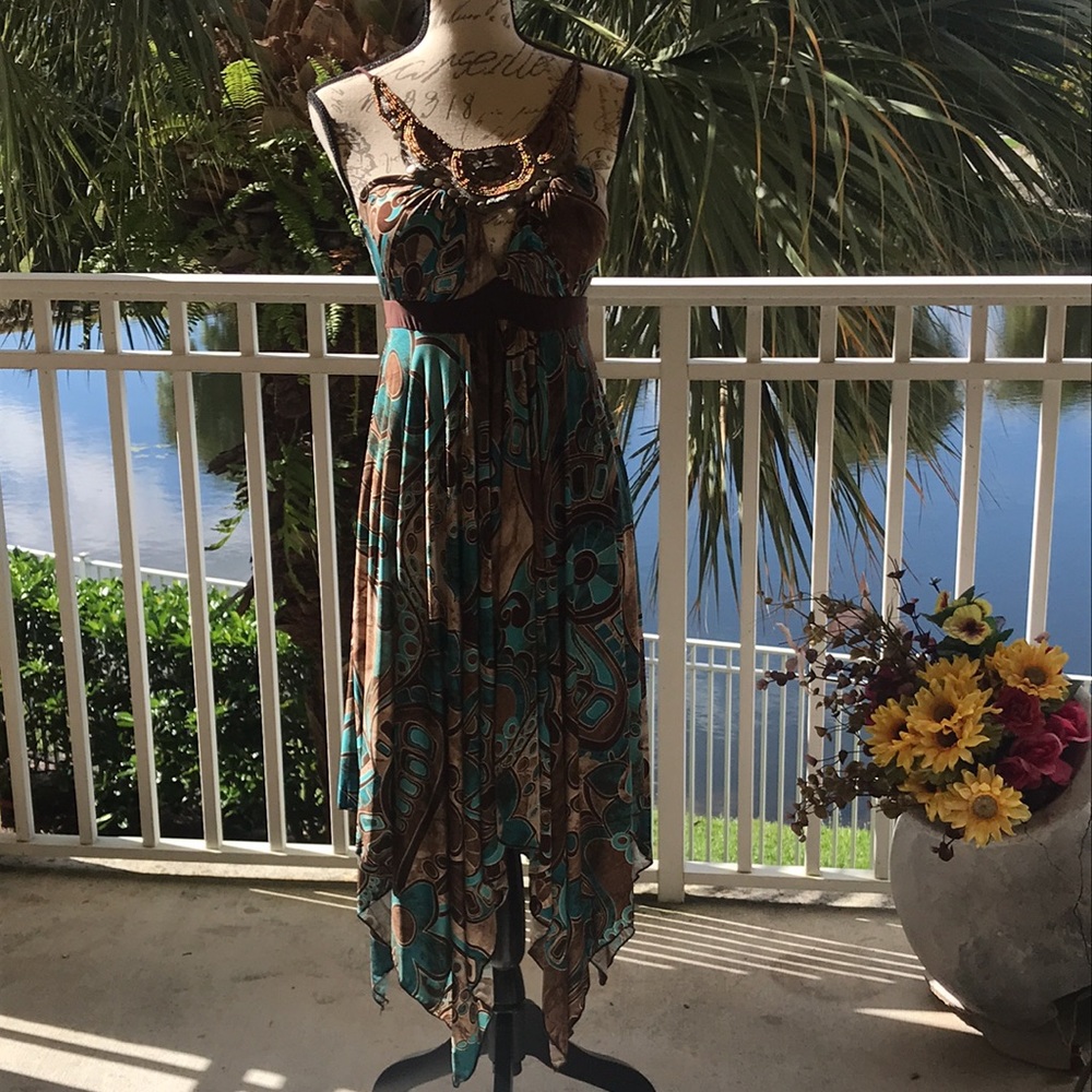 NWOT! STUNNING YOYO 5 BEJEWELED SPAGHETTI STRAP DRESS MEDIUM